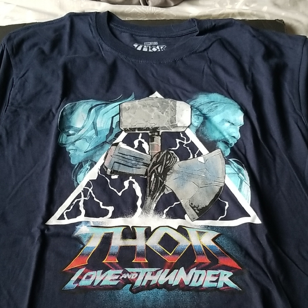 Marvel Thor Love and Thunder Navy Tee Mens Size XL